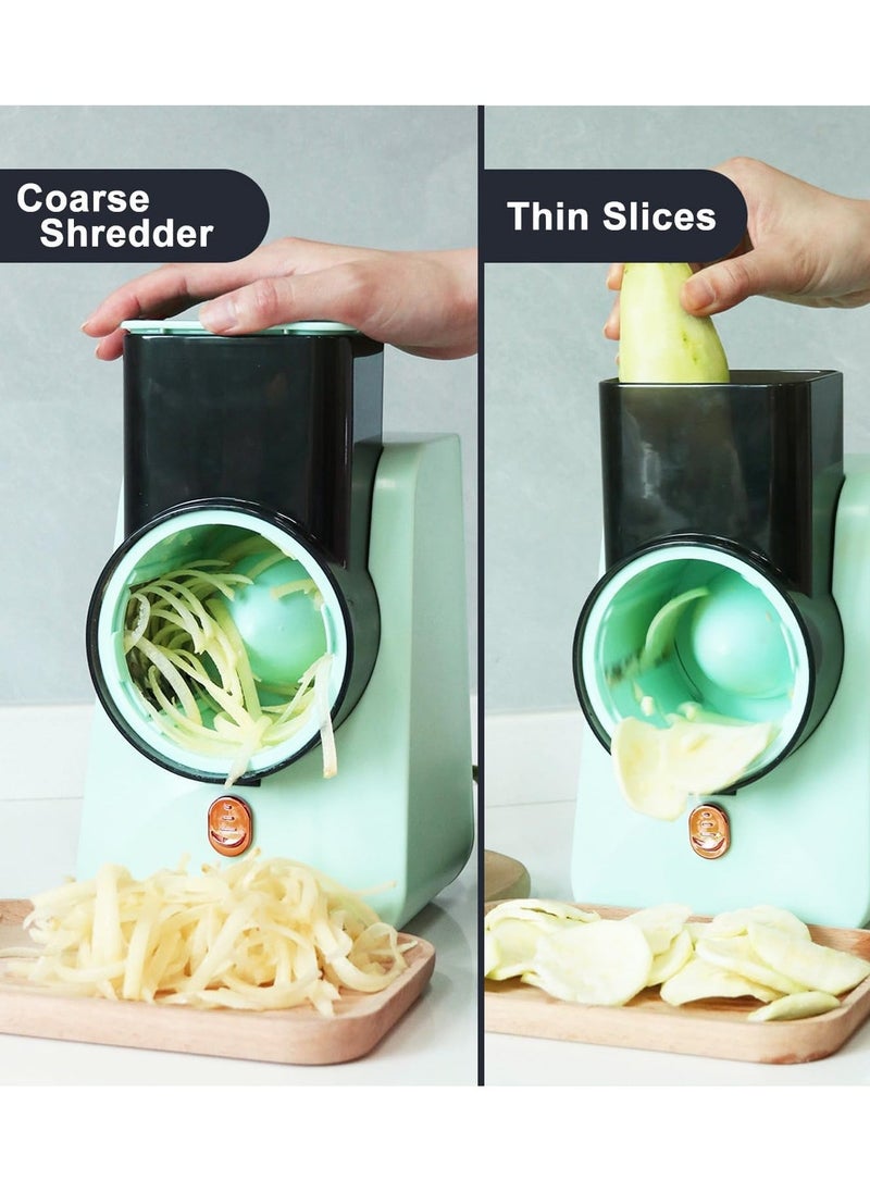 Denx Dx2042 - Electric Vegetable Cutter , Electric Cheese Grater Detachable Cheese Shredder With 3 Blades Usb Rechargeable Vegetable Chopper Professional Multipurpose Electric Slicer For Meat Fruit Vegetable - Image 3