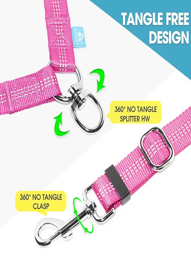 BAAPET Double Dog Leash Splitter, Tangle Free Dual Dog Leash Coupler, Two Dog Walking and Training Extension for Small Medium or Large Dogs (1.0'' x 20~32 Inch, Pink) - Image 4