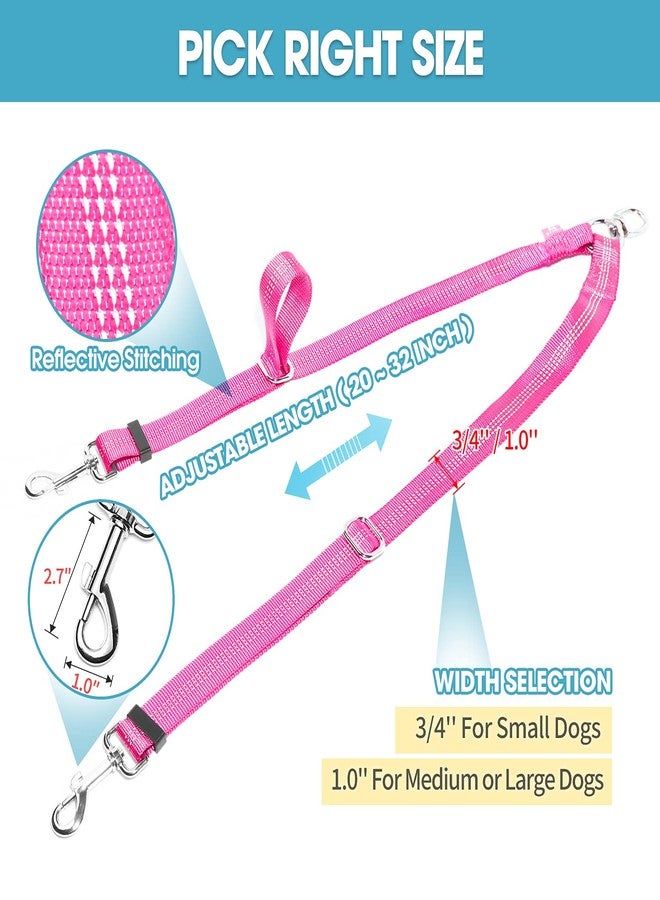 BAAPET Double Dog Leash Splitter, Tangle Free Dual Dog Leash Coupler, Two Dog Walking and Training Extension for Small Medium or Large Dogs (1.0'' x 20~32 Inch, Pink) - Image 5