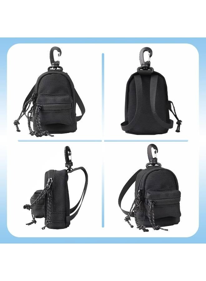 Coin Pouch for Men, Small Change Purse Keychain Wallet Bag for Women, Cute Mens Zipper Belt Car Holder, Mini Backpack Accessories. (Black) - Image 4