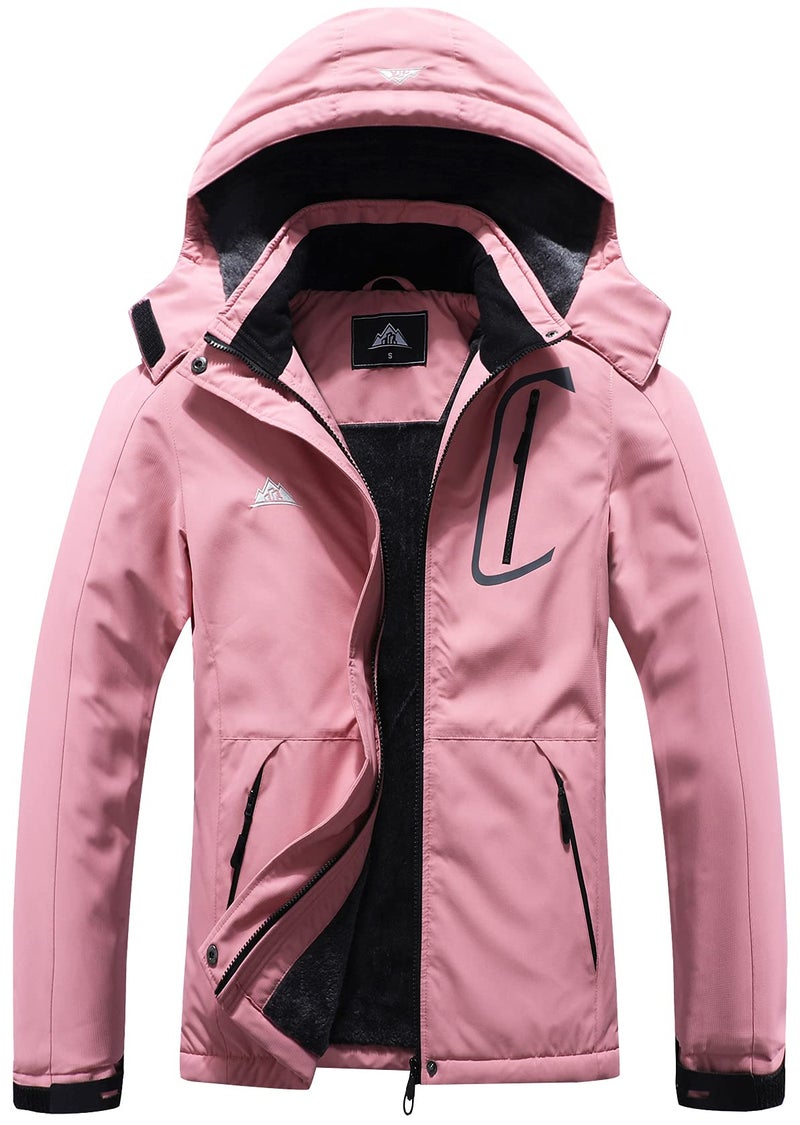 MOERDENG Womens Waterproof Ski Jacket Warm Winter Coat Outdoor Windbreaker Hiking Snowboarding Jacket