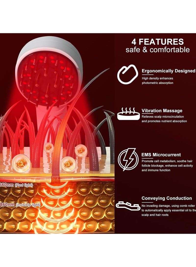 general Electric Hair Oil Applicator, Red Light Hair Scalp Massager, Red Light Therapy Hair Scalp Massage Comb, Scalp Massager Hair Growth - Image 3