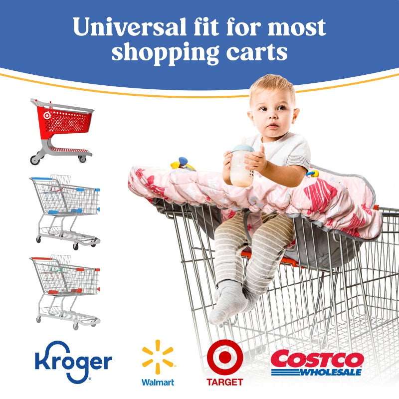 PILLANI Shopping Cart Cover for Baby, High Chair Cover for Restaurant Seat - Grocery Cart Cover for Baby Girl and Boy, Comfortable Cotton Buggy Covers for Babies - Padded Toddler Shopping Cart Cover - Image 3