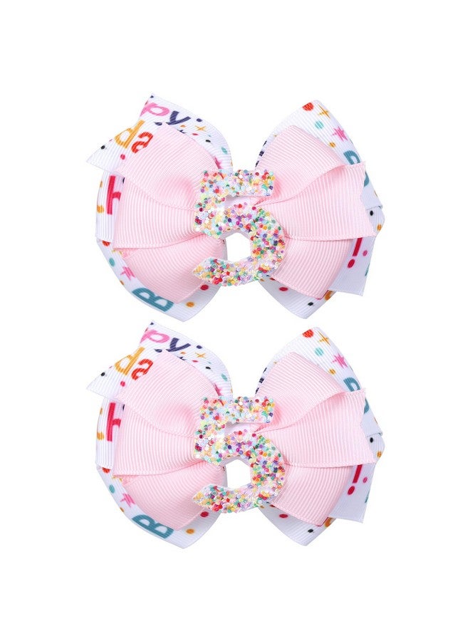 ميروكش هدايا عيد ميلاد للبنات، قطعتان من مشابك شعر عيد الميلاد السعيد، دبابيس شعر لامعة وردية اللون مقاس 3.5 بوصة على شكل تمساح للأطفال الصغار والمراهقين، إكسسوار لحفلات أعياد الميلاد الخامس - Image 1