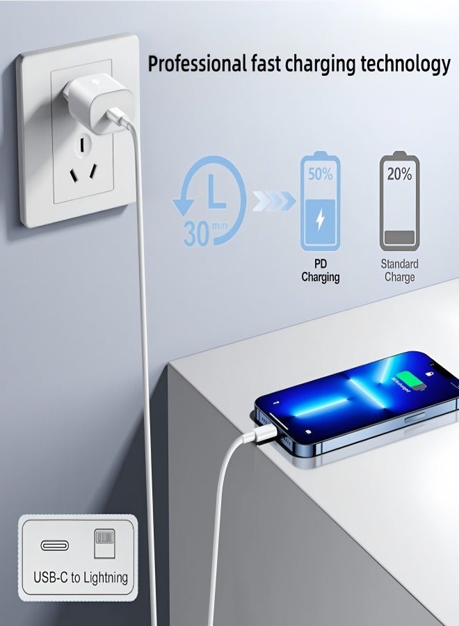 FLOWING USB-C to Lightning Cable 2 Pack (1M + 2M), Apple MFi Certified, PD 20W Fast Charging & Data Sync, Compatible with iPhone 14/14 Plus/14 Pro/14 Pro Max, iPhone 13/12/11 Series, iPhone XS/XR/X/8 Series, iPad - Image 2