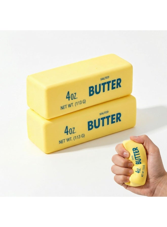 2 PCS Squishy Butter Stick – Slow Rise Soft PU Stress Reliever, Squeeze Butter Toy, Stress Relief & Fidget Toy, Portable Pocket Size for Office & Travel Anxiety Relief, Holiday and Party Gift