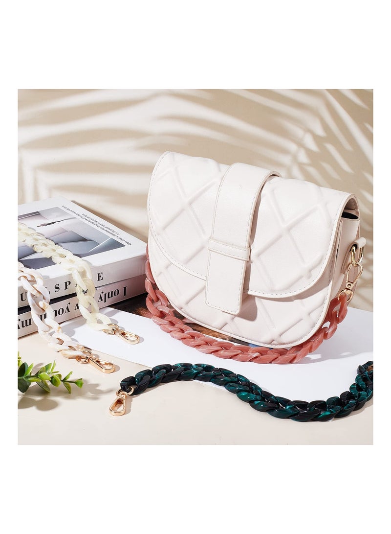 واي آند دي Acrylic Handbag Strap Chain,4 Colors Long Fishbone Chain Purse Decoration with Light Gold Alloy Swivel Clasp Handle Replacement for Crossbody Shoulder Bag Decorations - Image 2