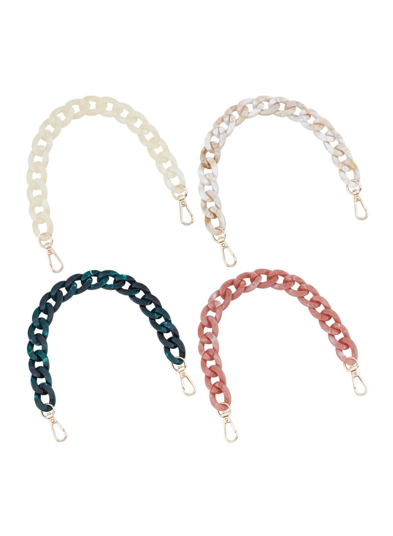 واي آند دي Acrylic Handbag Strap Chain,4 Colors Long Fishbone Chain Purse Decoration with Light Gold Alloy Swivel Clasp Handle Replacement for Crossbody Shoulder Bag Decorations - Image 1