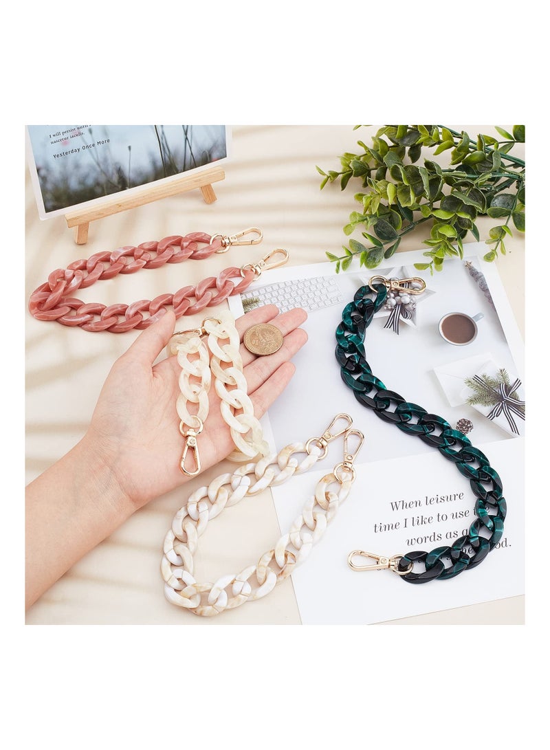 واي آند دي Acrylic Handbag Strap Chain,4 Colors Long Fishbone Chain Purse Decoration with Light Gold Alloy Swivel Clasp Handle Replacement for Crossbody Shoulder Bag Decorations - Image 4