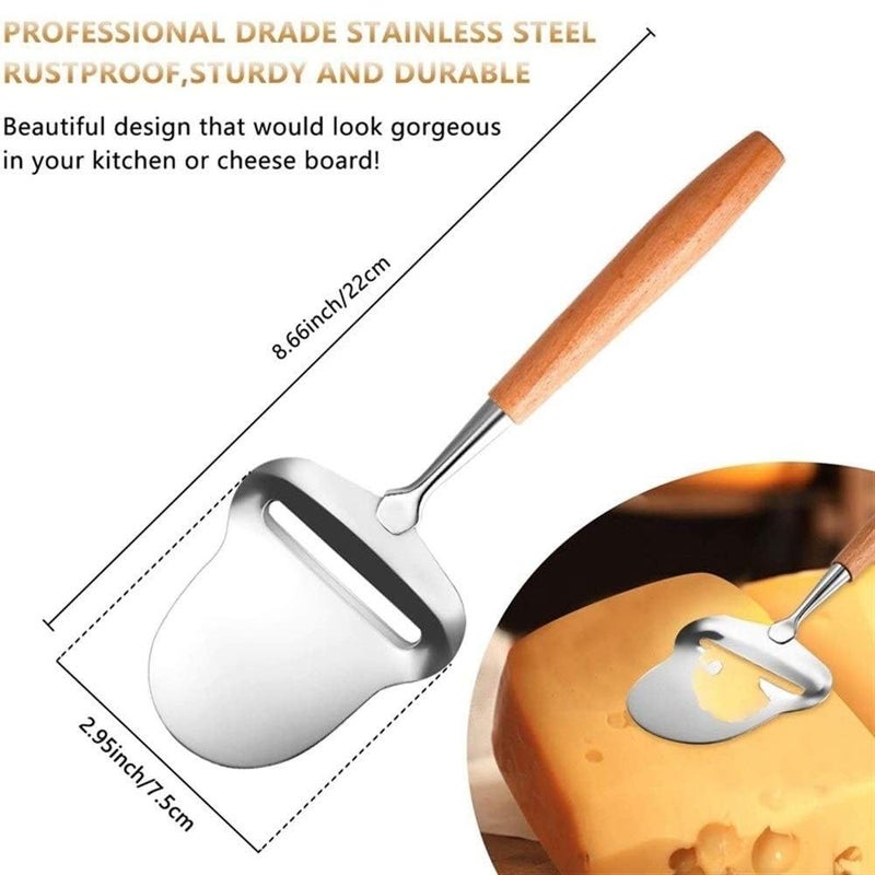 Generic Top Choice Premium Cheese Slicer Set with Stainless Steel Blade, Bamboo Handle, Professional Kitchen Tool for Hard and Soft Cheese .sew - Image 2