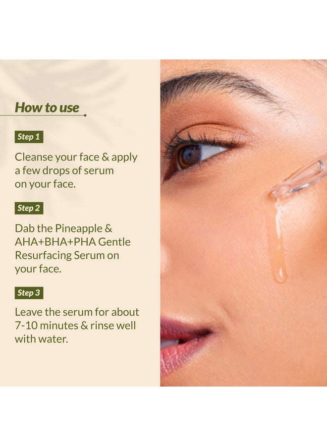 LOTUS BOTANICALS Aha+Bha+Pha & Pineapple Gentle Resurfacing Face Serum| All Skin Type|Paraben & Sulphate Free| 14Ml  - Image 5