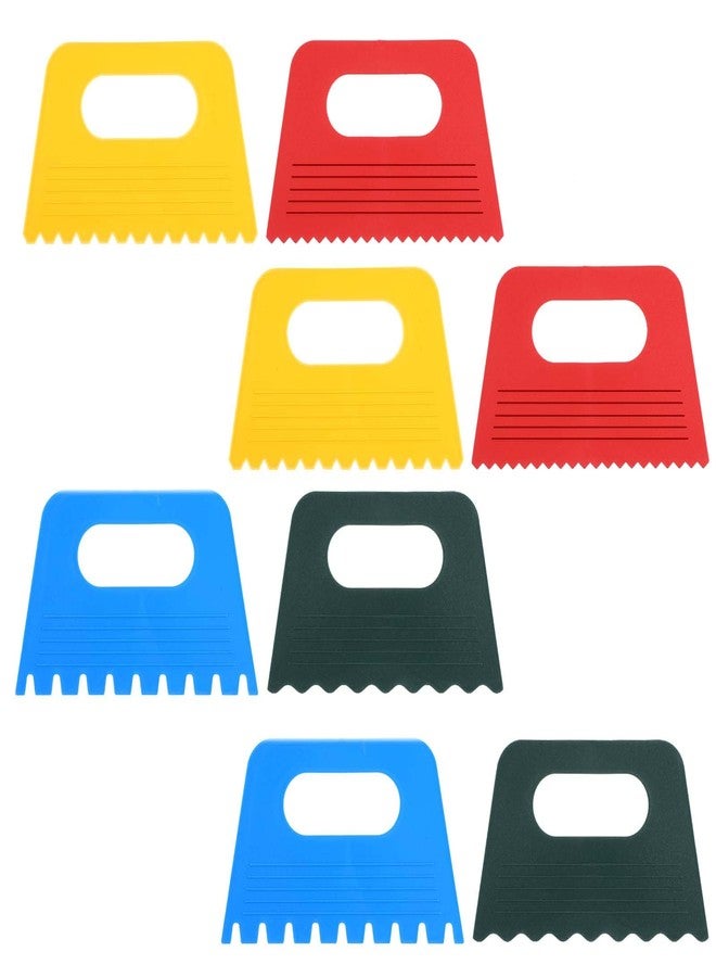 Ymapinc أداة مكشطة طلاء بلاستيكية من Ymapinc مكونة من 8 قطع، أدوات فنية بلاستيكية منقوشة، رسومات زيتية وجرافيتي يدوية الصنع، لعبة فنية منقوشة على قماش، معجون أكريليك، فن الجص، أداة مكشطة فخار - Image 1