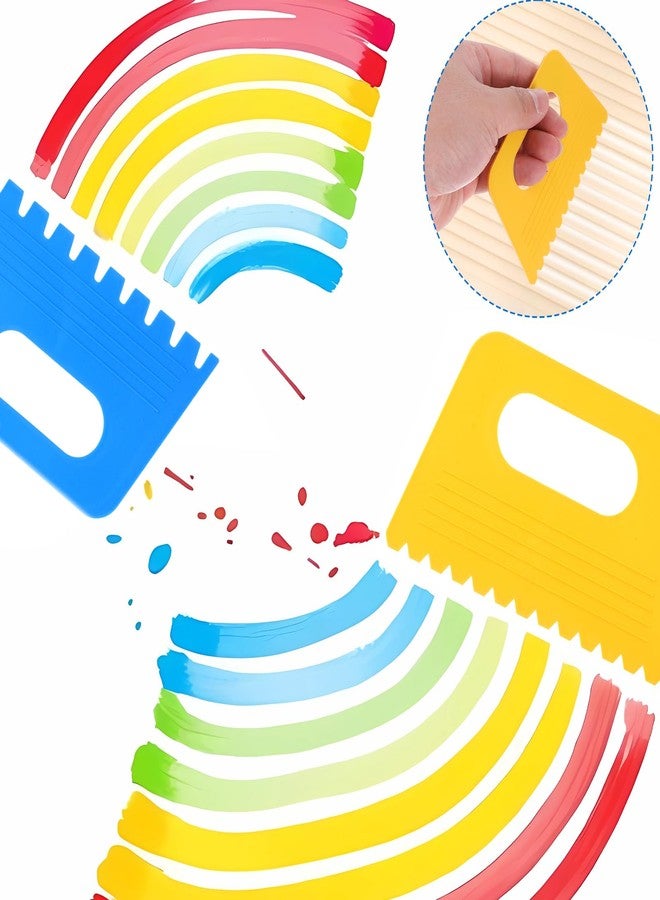 Ymapinc أداة مكشطة طلاء بلاستيكية من Ymapinc مكونة من 8 قطع، أدوات فنية بلاستيكية منقوشة، رسومات زيتية وجرافيتي يدوية الصنع، لعبة فنية منقوشة على قماش، معجون أكريليك، فن الجص، أداة مكشطة فخار - Image 4