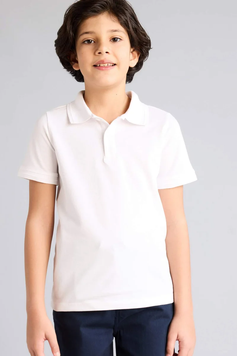 ديفاكتو Regular Fit Basic Short Sleeve Polo T-Shirt