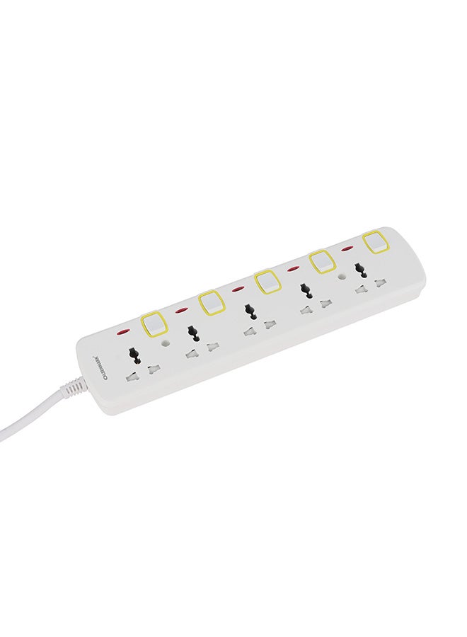 Olsenmark 5 Way Power Extension Cord Socket White - Image 2