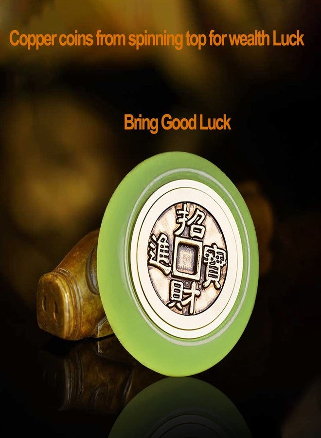 TRUEGOOD Kinetic Desk Toys, Desktop Motion Toys, Full Body Optical Illusion Fidgets Spinner Ball, Gifts for Men,Women, & Kids Pressure Reduction Toys Gifts (Fluorescence Good Luck gyro) - Image 5