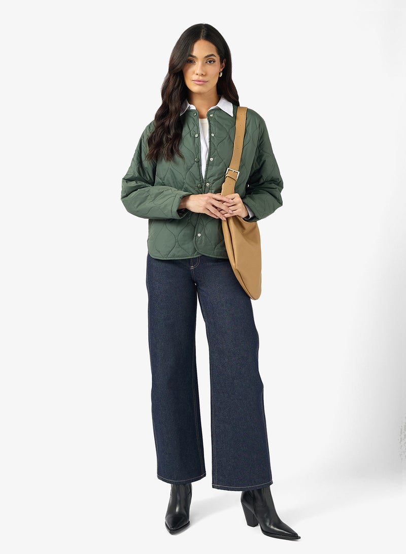 VERO MODA SABINE Long sleeve QUILTED BUTTON JACKET - Image 4