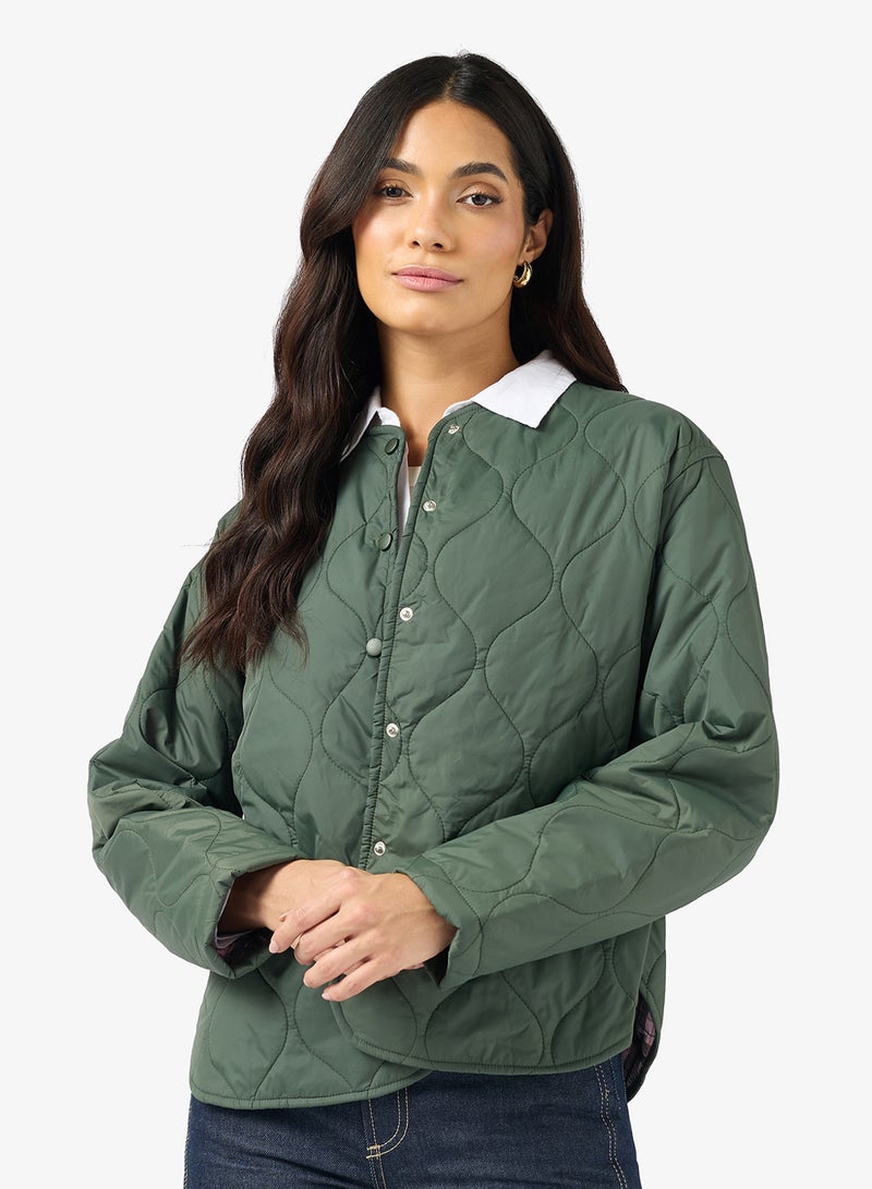 VERO MODA SABINE Long sleeve QUILTED BUTTON JACKET - Image 1