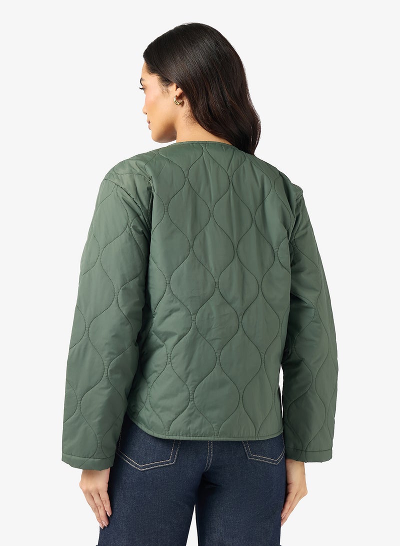 VERO MODA SABINE Long sleeve QUILTED BUTTON JACKET - Image 2