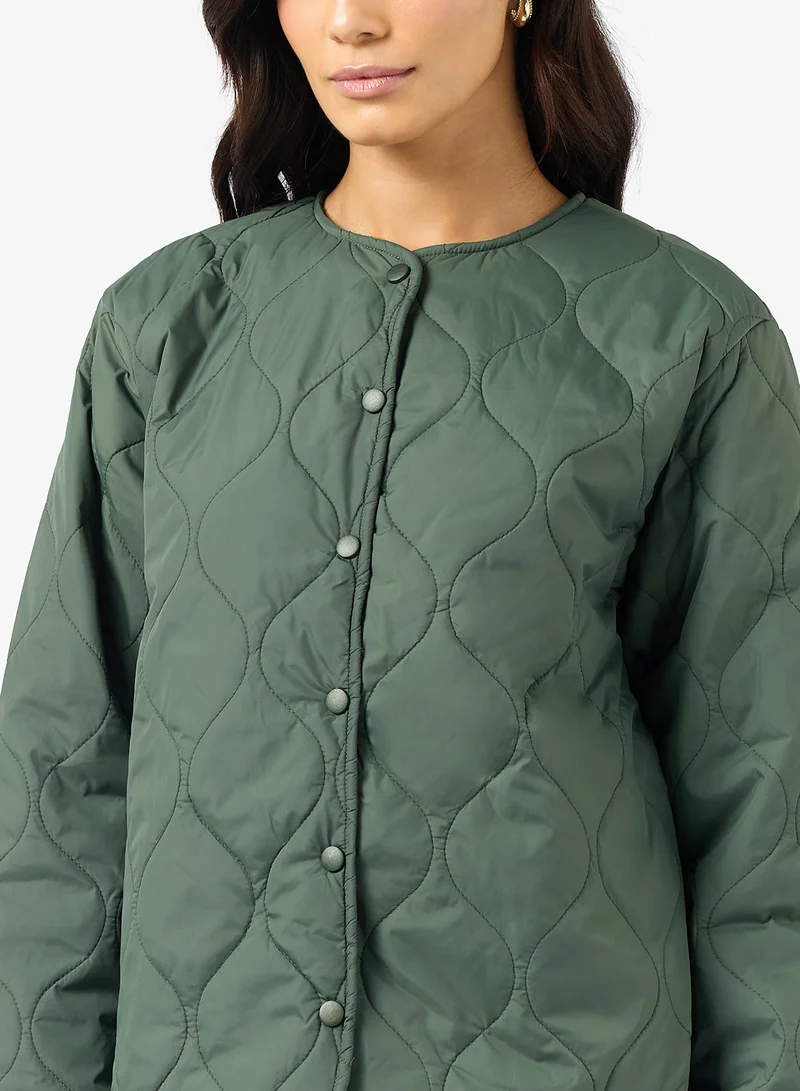 VERO MODA SABINE Long sleeve QUILTED BUTTON JACKET