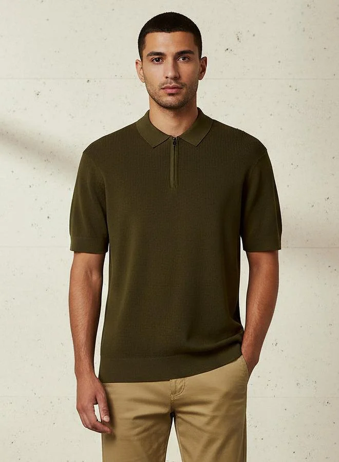 Splash FAV Men Short Sleeve Textured Polo T-shirt