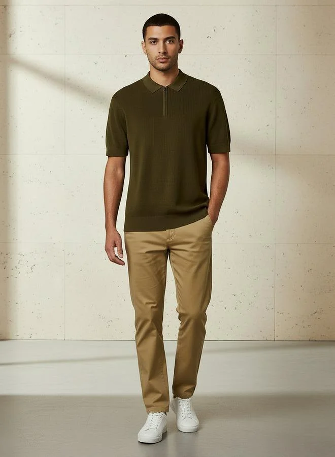 Splash FAV Men Short Sleeve Textured Polo T-shirt