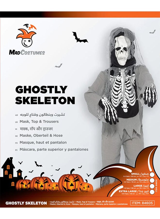 Mad Costumes - Ghostly Skeleton Kids Halloween Costume - Image 1
