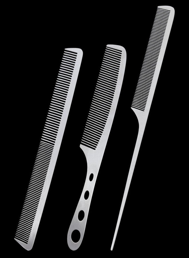 Elegaperma 3 PCS Metal Comb For Men, 304 Stainless Steel Stainless Steel Comb, Slim Metal Hair Combs for Women Men for Styling, Detangling and Salon - Image 1