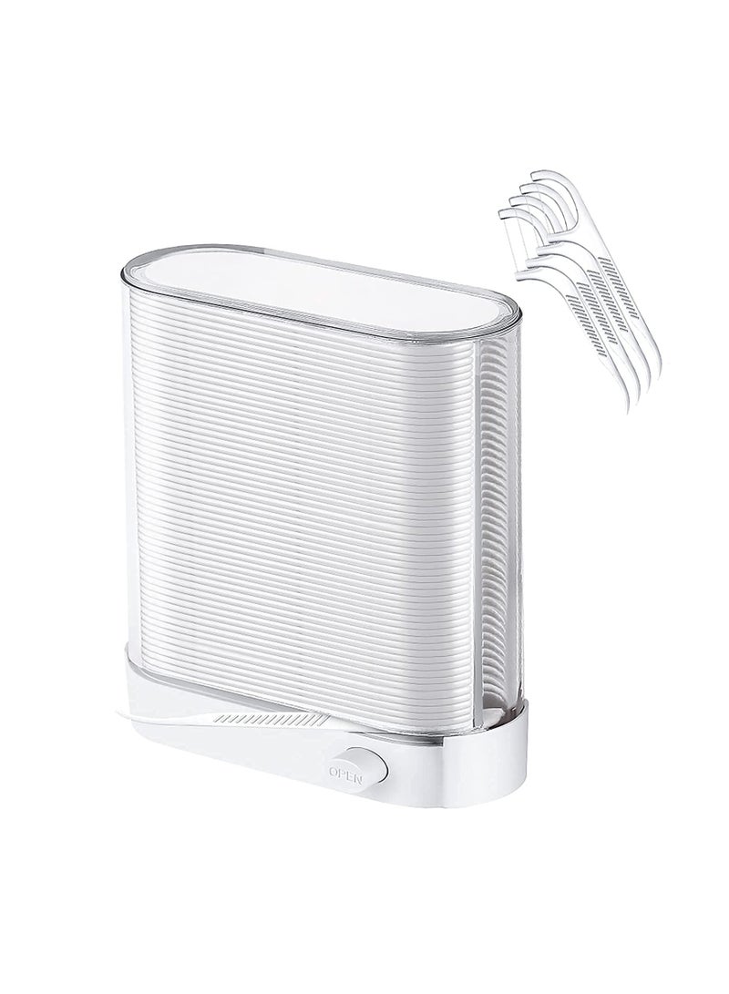 KASTWAVE Dental Floss Picks, Pop up Flossers Holder White Dispenser, Adult Flossing Sticks 88 Count, No Fragrance Smell, Sealed Storage, Cleaning Teeth More Hygienic  - Image 1