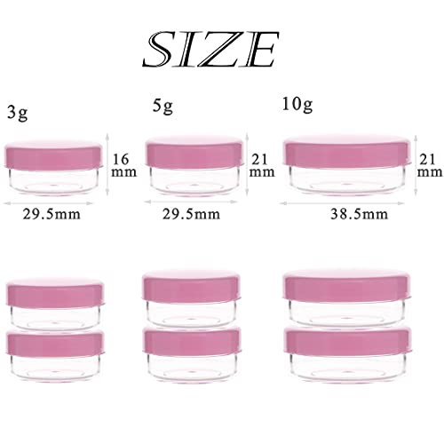 ZEJIA 10 Gram Sample Containers, 20 Count Cosmetic Containers with Lids, Refillable Empty Sample Jars, Small Plastic Containers with Lids (Pink) - Image 5