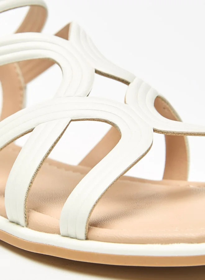 Celeste Girls Solid Strap Sandals with Hook and Loop Closure
