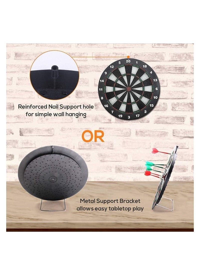 Y&D - Safety Dart Board Set, 16.3 Inch Soft Rubber Board, Game with 6 Tip Darts and Rotating Number Ring, Suitable for Kids Adults, Office Home - Image 1
