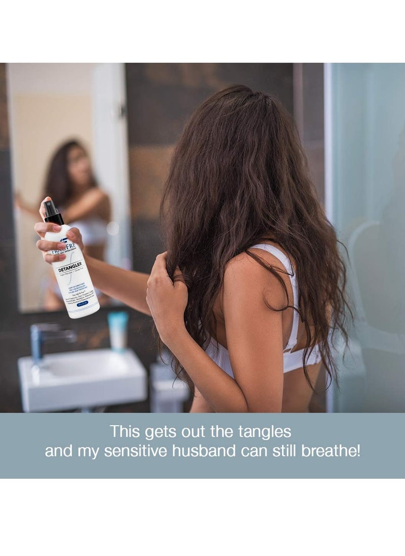 FRAGFRE Detangler 8 oz (2-Pack Gift Set) - Fragrance Free Hypoallergenic Parabens Free - Hair Detangler Leave-in Conditioner for Sensitive Skin - Styling Heat Protectant - Vegan Cruelty/Gluten Free  - Image 2