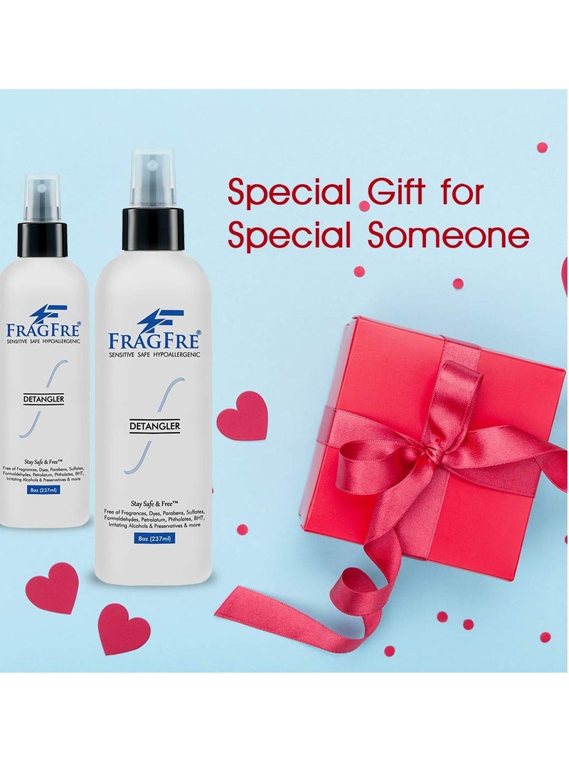 FRAGFRE Detangler 8 oz (2-Pack Gift Set) - Fragrance Free Hypoallergenic Parabens Free - Hair Detangler Leave-in Conditioner for Sensitive Skin - Styling Heat Protectant - Vegan Cruelty/Gluten Free  - Image 3