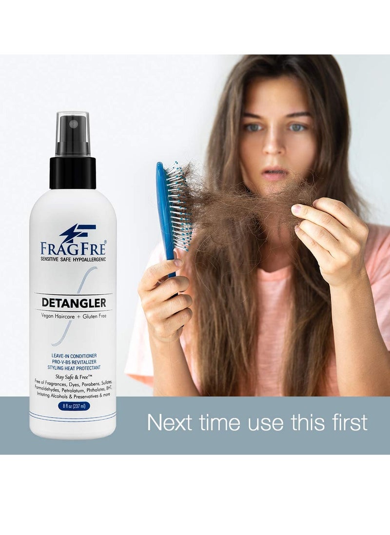 FRAGFRE Detangler 8 oz (2-Pack Gift Set) - Fragrance Free Hypoallergenic Parabens Free - Hair Detangler Leave-in Conditioner for Sensitive Skin - Styling Heat Protectant - Vegan Cruelty/Gluten Free  - Image 4