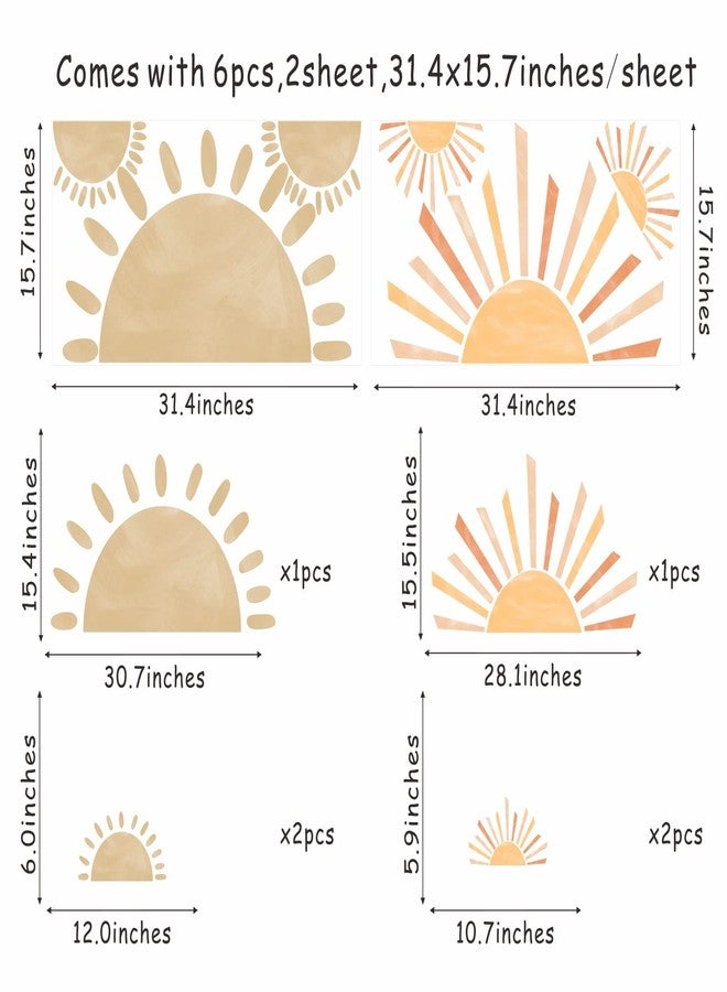 إيزما ملصقات حائط نصف شمس، ملصقات حائط كبيرة بتصميم بوهو، ملصقات حائط حديثة من الفينيل قابلة للإزالة واللصق، ملصقات حائط أشعة الشمس لغرفة المعيشة وغرفة النوم وديكور غرفة اللعب - Image 3