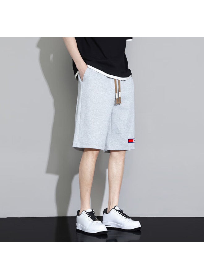 Pull Back Warrior Shorts, Summer Men's Wear, Loose Thin Style, Knee-length Pants, Casual Sports Beach Shorts, High-end Men's Trousers, Light Gray, 2XL - Image 4