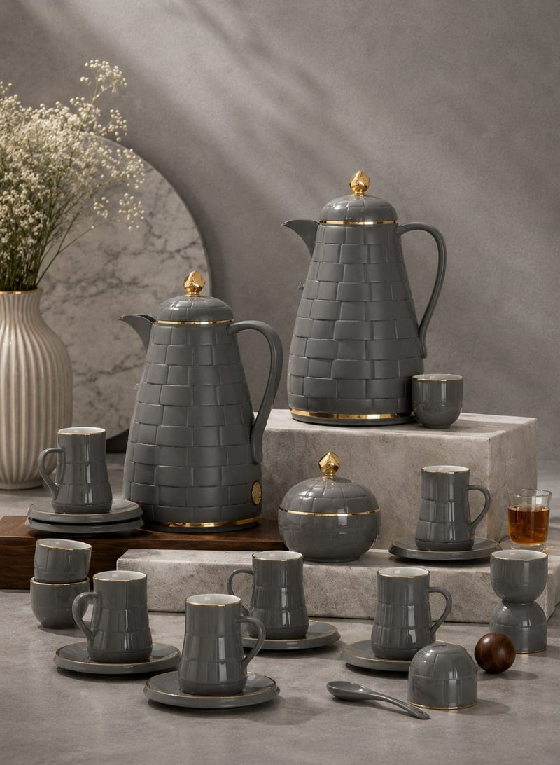 Radin Tea & Coffee Serving Set With Thermos Flasks | Glass Inner | Heat Retention | Elegant Serving Set - Image 1