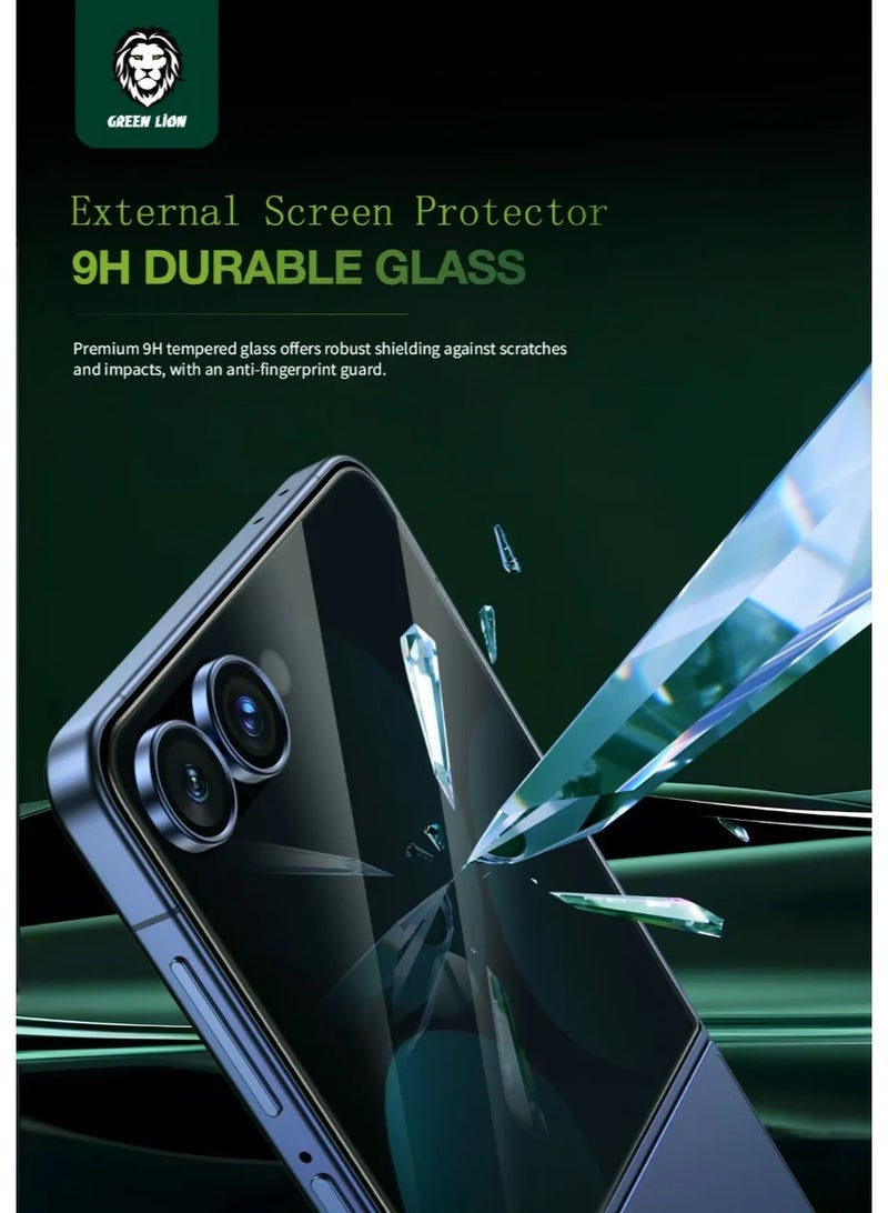 GREEN LION Screen Protector Pack For Samsung Galaxy Z Flip 7 /  Anti-Scratch / Ultra Thin / Anti Peeping / Flexible Film - Black - Image 3