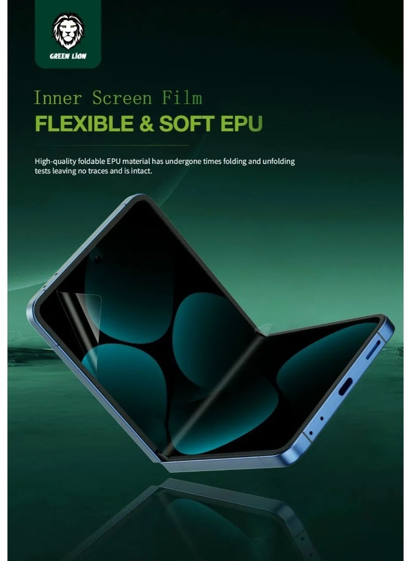 GREEN LION Screen Protector Pack For Samsung Galaxy Z Flip 7 /  Anti-Scratch / Ultra Thin / Anti Peeping / Flexible Film - Black - Image 4