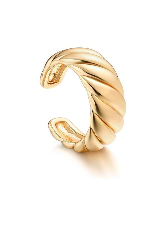 Mevecco Women Ear Cuff Earring Gold Non Pierced Ear Cartilage Clip on Wrap Hoop 14K Gold Filled Tiny Boho Beach Simple Minimalist Delicate Handmade Hypoallergenic Jewelry Gift-Sold as Single/Pair - Image 1