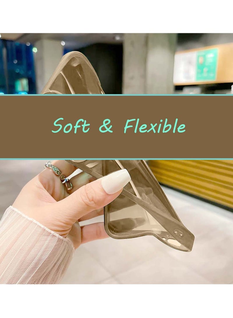 دبليو تيك هونر X6b 4G 2024 هاتف ناعم شفاف من مادة البولي يوريثان من مادة TPU سيليكون رفيعة للغاية غطاء جراب خلفي أنيق مطلي بالكهرباء - بني - Image 5