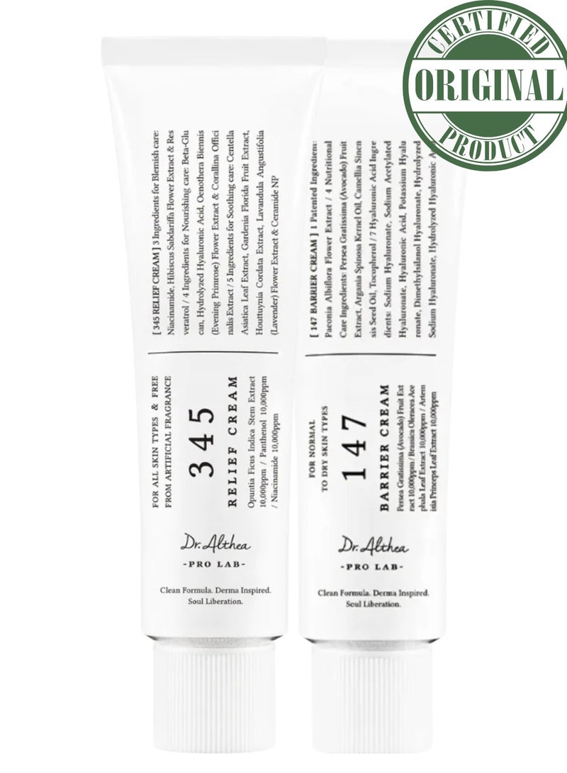 Dr.althea Dr. Althea Skincare Set – 345 Relief Cream & 147 Barrier Cream – Soothing & Barrier Repair Duo for Hydrated, Healthy Skin  - Image 1