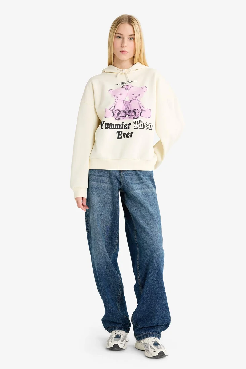 ديفاكتو Oversize Printed Sweatshirt