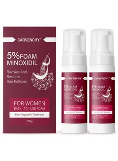 CARVENCHY 5% Minoxidil Foam for Hair Thinning and Hair Loss, Revivies And Restores Hair Follicles,Hair Growth Treatment for Women's Thicker and Fuller Hair,Easy-to-use Foam 2pcs  - Image 1