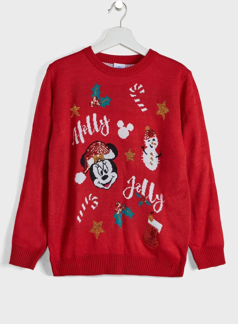 Disney Kids Minnie Christmas Sweater