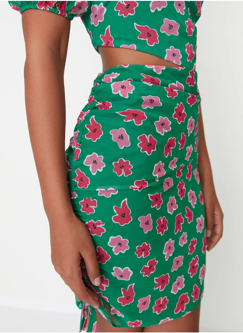 trendyol One Shoulder Floral Print Dress
