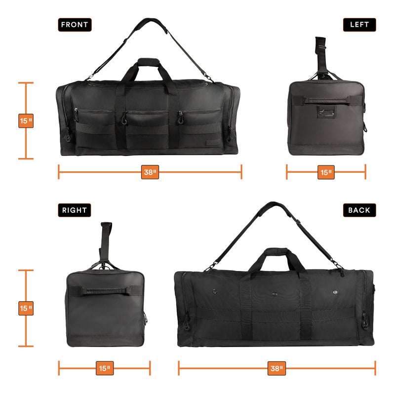 Fitdom 140L 38" Heavy Duty Extra Large Sports Equipment Duffle Bag with Upgrade Zipper, Durable & Water Resistant. Perfect for Travel Storage Football Hockey Baseball Basketball Team Coaches & More - Image 2