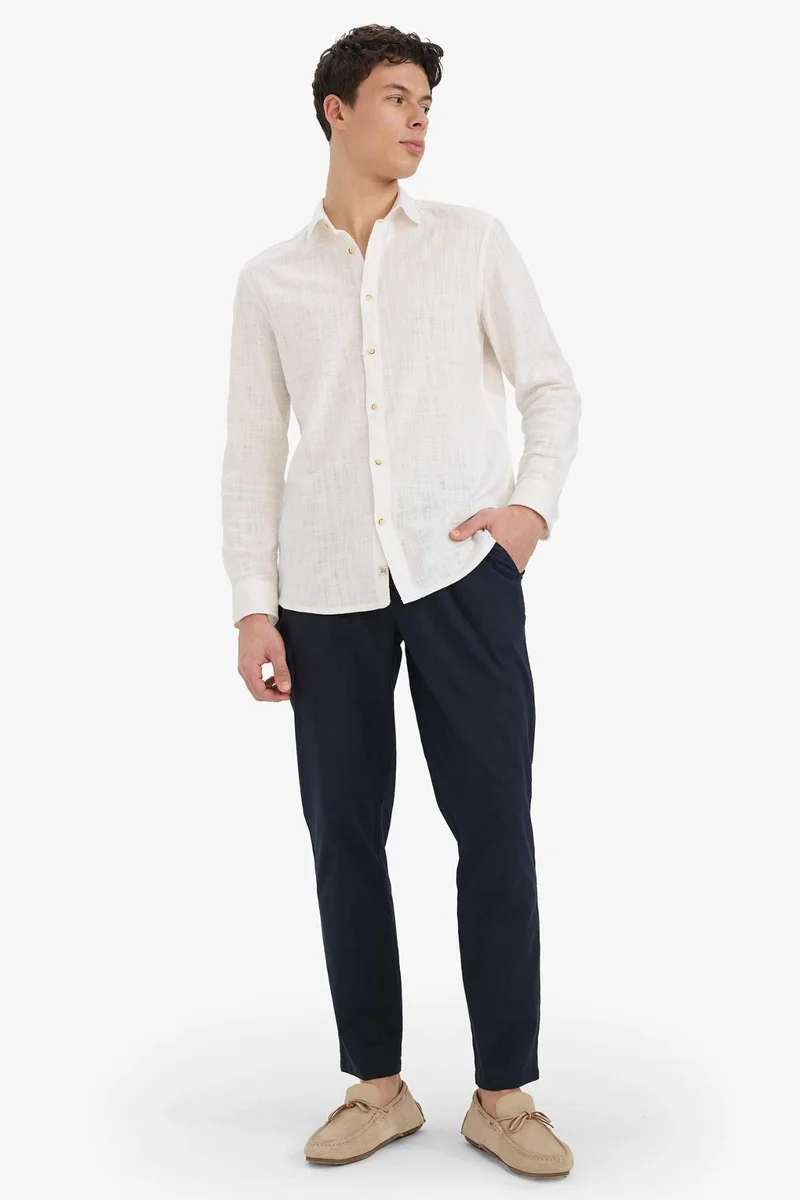Defacto  Cotton Elastic Waist Slim Leg Trousers for Men | Best Price UAE