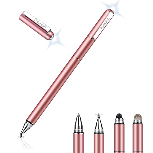 Penyeah Diamond Stylus Pen for iPad, Multi-Tips Capacitive Stylist Pens for Touch Screens, Universal for Apple iPhone/Ipad/Android/Microsoft/Surface Laptop Tablet - Rose Gold - Image 1